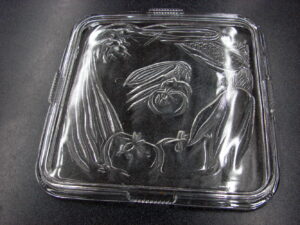Vintage Federal Glass 8 1/2 Square Vegetable Refrigerator Dish Lid Only
