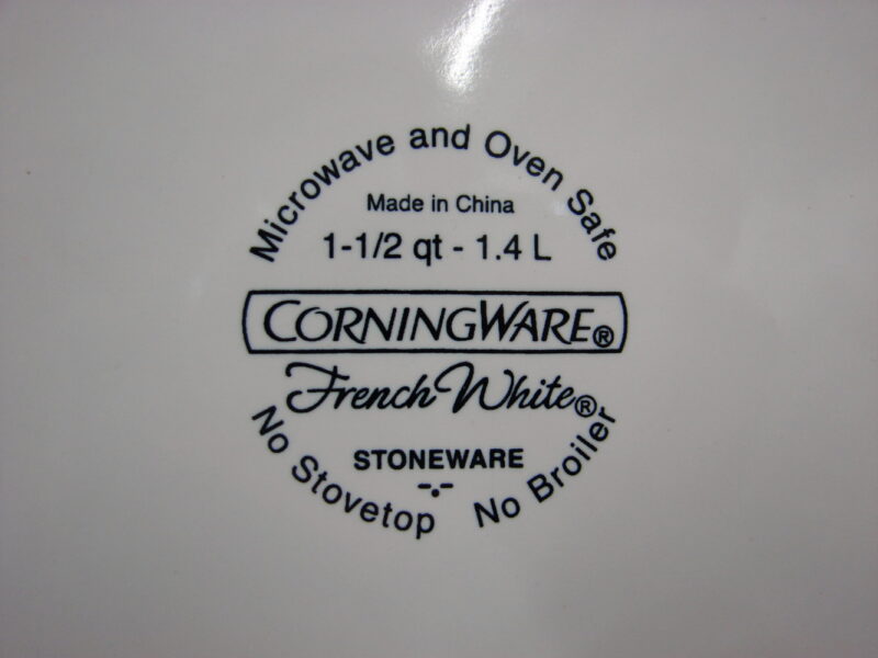 Corning Ware French White 5 Piece Casserole w/ Blue Tint Lid Set, Moose-R-Us.Com Log Cabin Decor