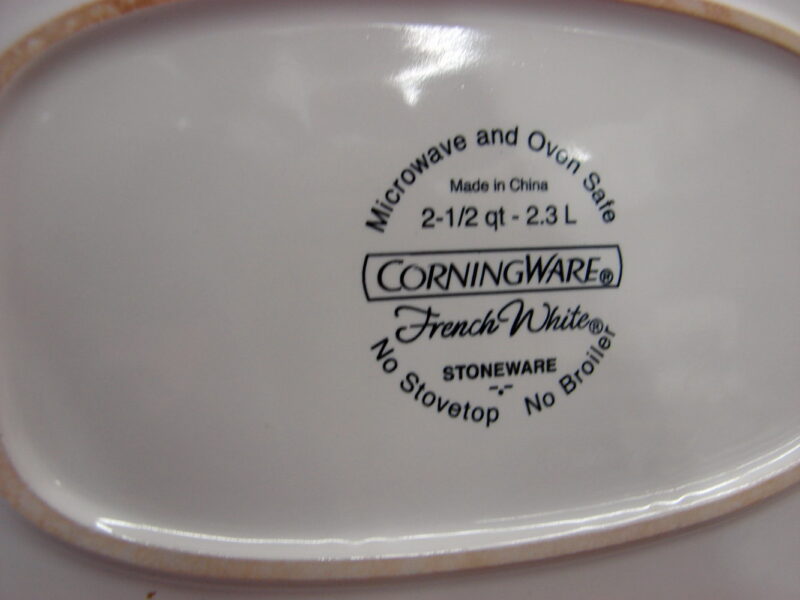 Corning Ware French White 5 Piece Casserole w/ Blue Tint Lid Set, Moose-R-Us.Com Log Cabin Decor