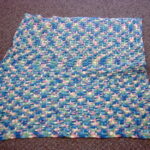 Crocheted Baby Blanket Pink Blue Green White Loop Gorgeous - Image 2