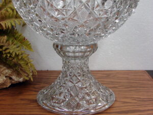 Antique Fostoria 1920 Rosby Punch Bowl and Pedestal Gorgeous Victorian HEAVY