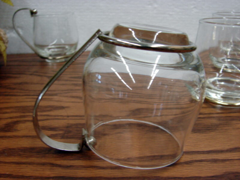 Set/6 MCM Metal Glass Mugs Barware Removable Handle Coffee Tea, Moose-R-Us.Com Log Cabin Decor