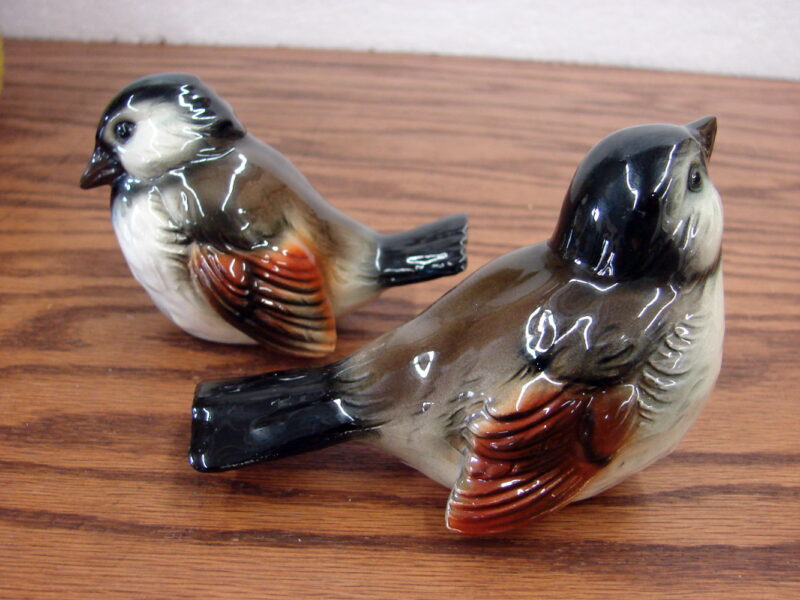 Pair of Vintage Goebel W. Germany Bird Figurine Blue Throat Sparrow, Moose-R-Us.Com Log Cabin Decor