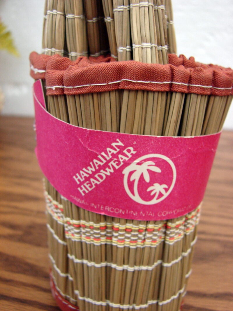 Vintage Retro Hawaiian Headwear Straw Collapsible Hat Sun Bonnet, Moose-R-Us.Com Log Cabin Decor