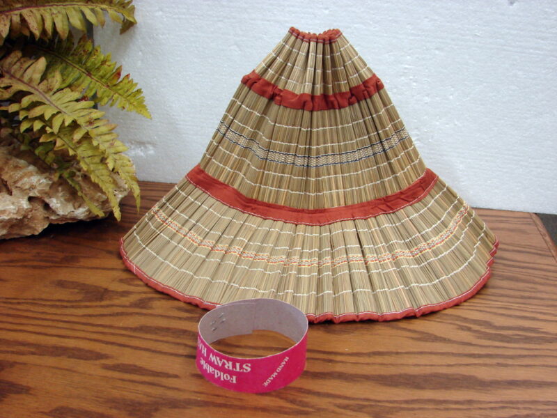 Vintage Retro Hawaiian Headwear Straw Collapsible Hat Sun Bonnet, Moose-R-Us.Com Log Cabin Decor