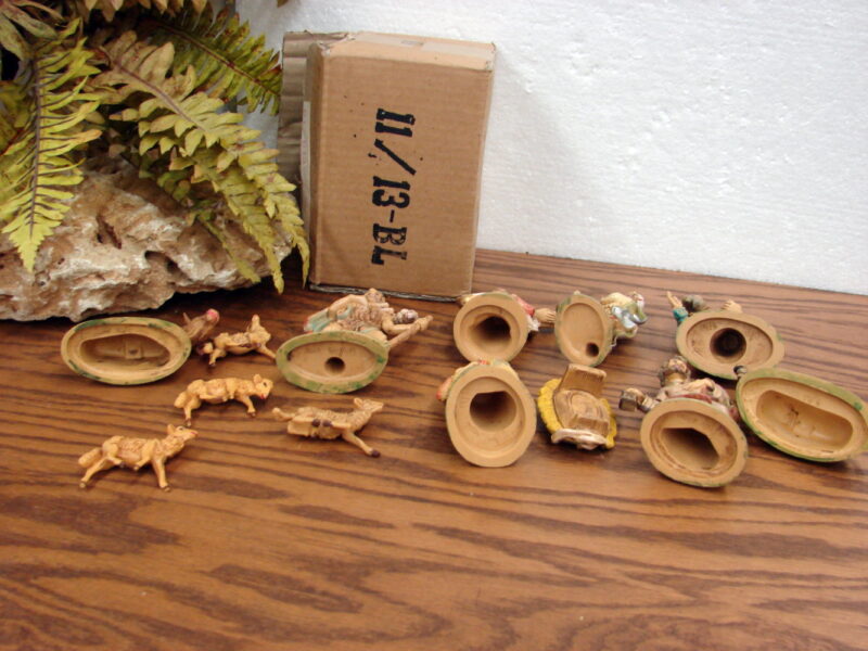 Vintage Italy Made 4&#8243; Italian Fontanini Polymer 13 pc Nativity Set Original Box, Moose-R-Us.Com Antiques Collectibles Log Cabin Decor