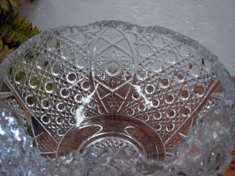 Vintage LE Smith Glass Daisy Button Punch Bowl Only Replacement Extra Bowl, Moose-R-Us.Com Log Cabin Decor