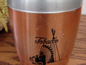 Vintage West Bend Aluminum Copper Tone Canister Tobacco Indian Tepee