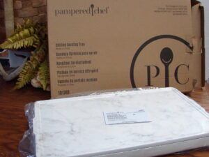 Brand New Retired Pampered Chef Marble Chilled Serving Tray #101369