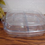The Pampered Chef 12" Square Cool & Serve Replacement Top Bottom Divided Trays - Image 2