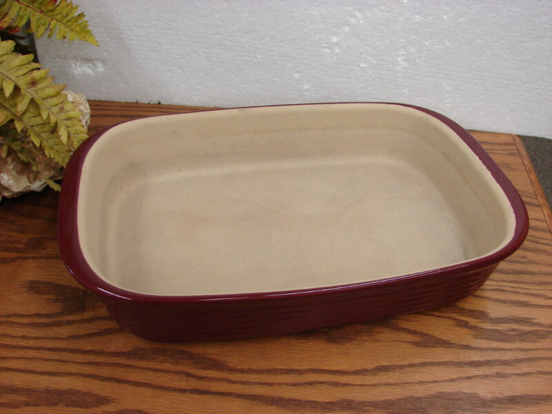 The Pampered Chef Cranberry Stoneware 13 x 9 Open Baker Lasagna Pan, Moose-R-Us.Com Log Cabin Decor