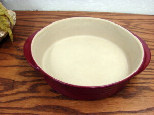 The Pampered Chef Family Heritage Stoneware Cranberry Round #1336 Deep Dish Baker
