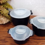 The Pampered Chef Set/3 Microwave Rice Cooker Plus Steamer 4 Cup 8 Cup 3 Quart - Image 2