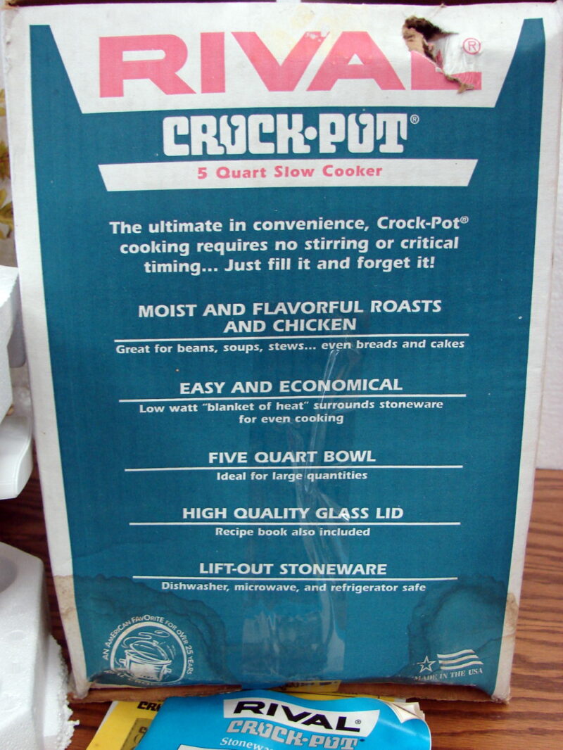 Brand New 5 Qt Rival 3355 Crock Pot Slow Cooker 3 Part Crock Original Box, Moose-R-Us.Com Log Cabin Decor