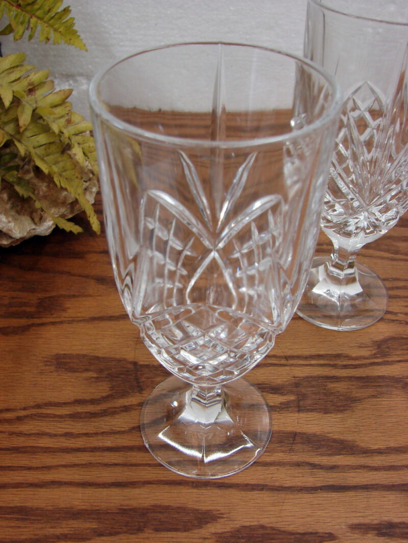 Vintage Set/4 Shannon By Godinger Olympia 24% Lead Crystal Iced Tea Glasses, Moose-R-Us.Com Log Cabin Decor