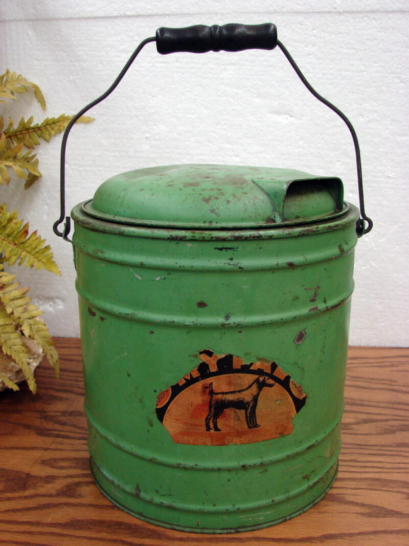 Antique Stuber &#038; Kuck Metal Miners Lunch Pail Bucket Original Paint, Moose-R-Us.Com Log Cabin Decor