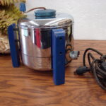 Vintage Chrome Royal Blue Electric Hand Crank U.S. MFG. Corp Popcorn Maker Popper
