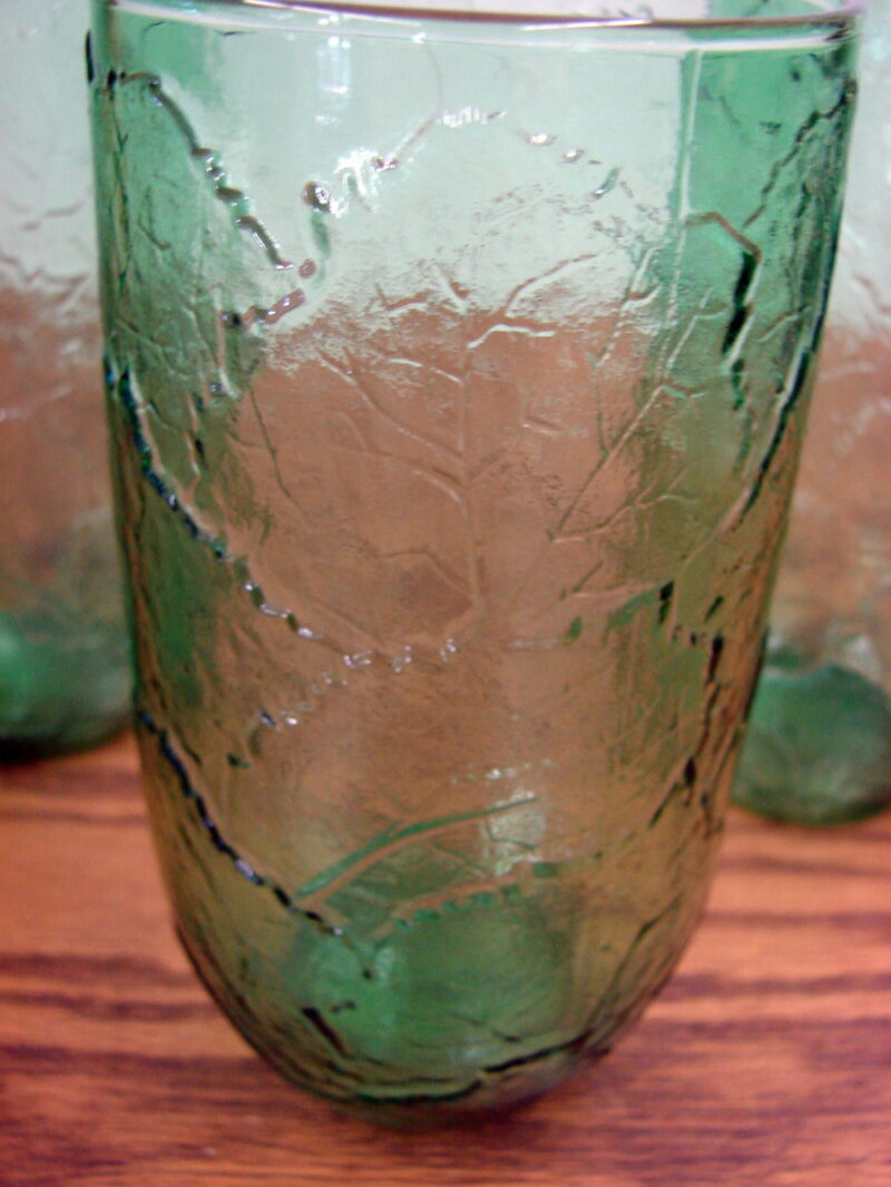 Vintage Anchor Hocking Sherwood Spearmint Leaf Tumblers Set/4, Moose-R-Us.Com Log Cabin Decor
