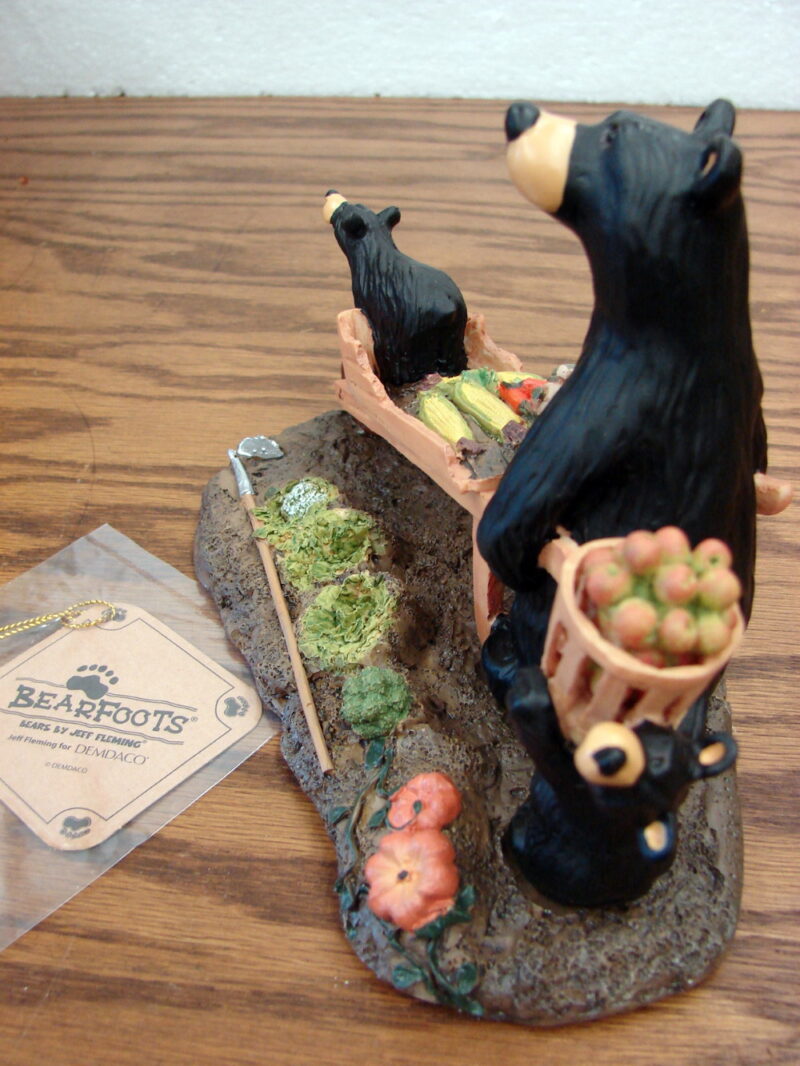 Big Sky Carvers Bearfoot Bears Jeff Fleming Successful Bounty Gardening Figurine, Moose-R-Us.Com Log Cabin Decor