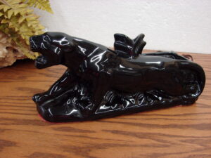 Retro Vintage MCM Black Panther TV Lamp Planter Tested Working Original