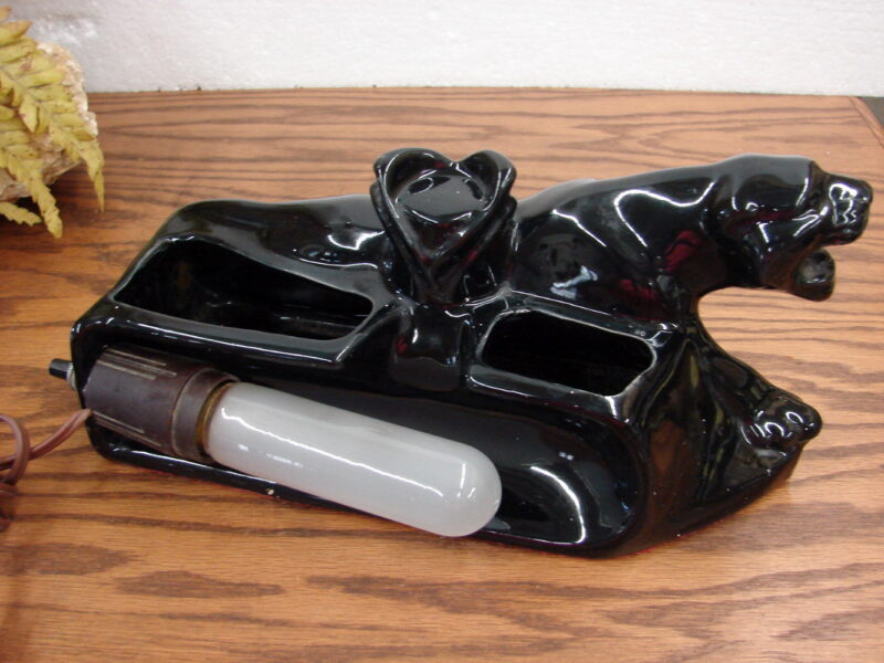 Retro Vintage MCM Black Panther TV Lamp Planter Tested Working Original, Moose-R-Us.Com Antiques Collectibles Log Cabin Decor