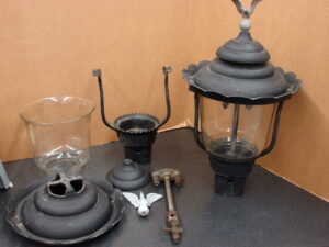 Pair of Antique Gas Street Lanterns Complete Charmglow Antioch IL