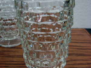 Set/6 Vintage Crystal Whitehall Colony Cubist 6" Ice Tea Flared Glasses