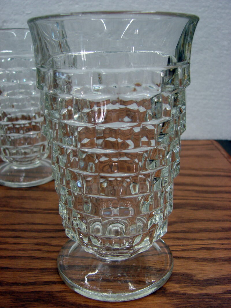 Set/6 Vintage Crystal Whitehall Colony Cubist 6&#8243; Ice Tea Flared Glasses, Moose-R-Us.Com Log Cabin Decor