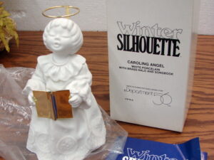 Vintage Dept. 56 Retired Winter Silhouette Caroling Angel Original Box