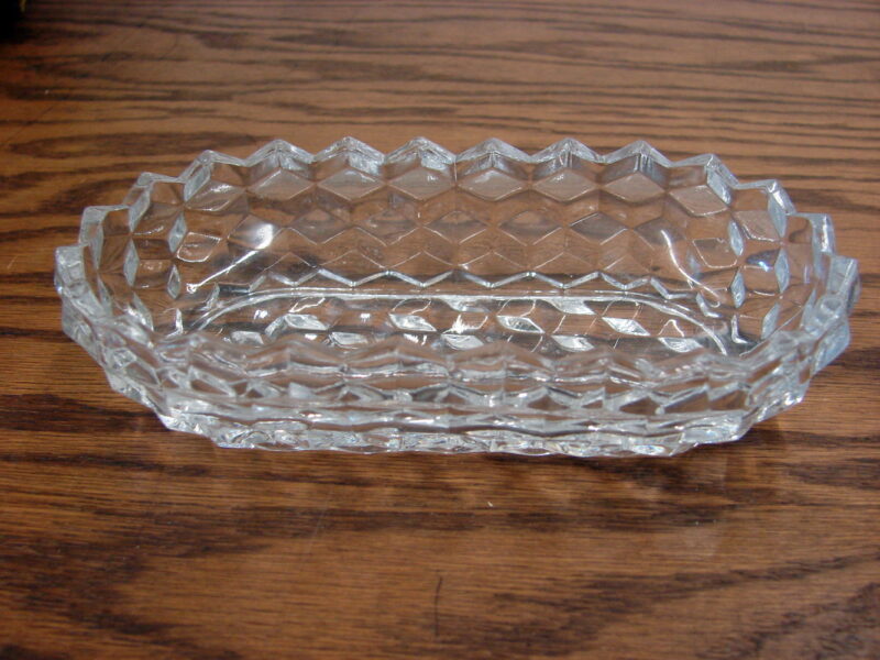 Vintage Cubist Fostoria American Clear Cubist Olive Relish Tray Dish 6&#8243;, Moose-R-Us.Com Log Cabin Decor