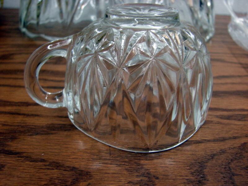 Vintage Hazel Atlas Williamsport Glass Square Punch Bowl Cups Ladle Hooks, Moose-R-Us.Com Antiques Collectibles Log Cabin Decor