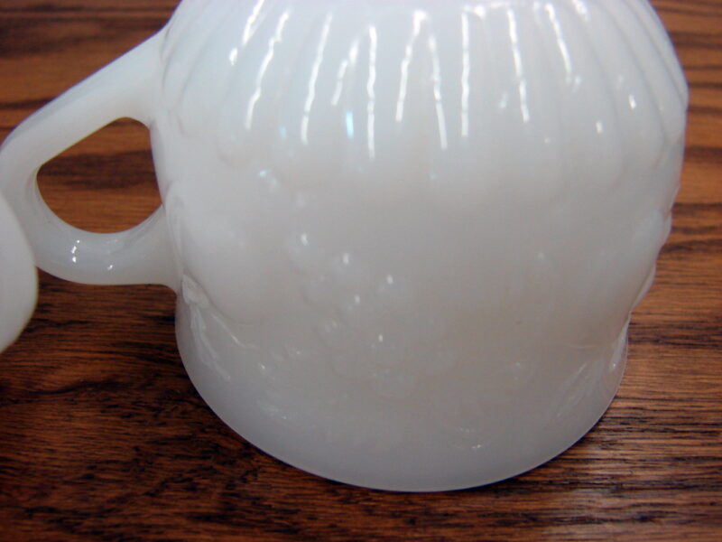 Vintage Jeanette Milk Glass Fruit Design Punch Bowl w/ 11 Cups, Moose-R-Us.Com Log Cabin Decor