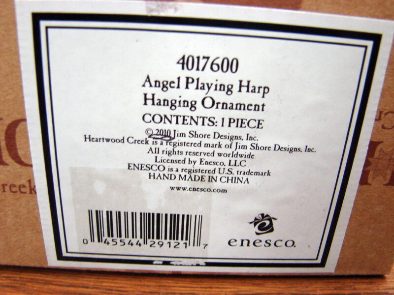 Jim Shore 2010 Angel Playing Harp Ornament New in Box, Moose-R-Us.Com Antiques Collectibles Log Cabin Decor