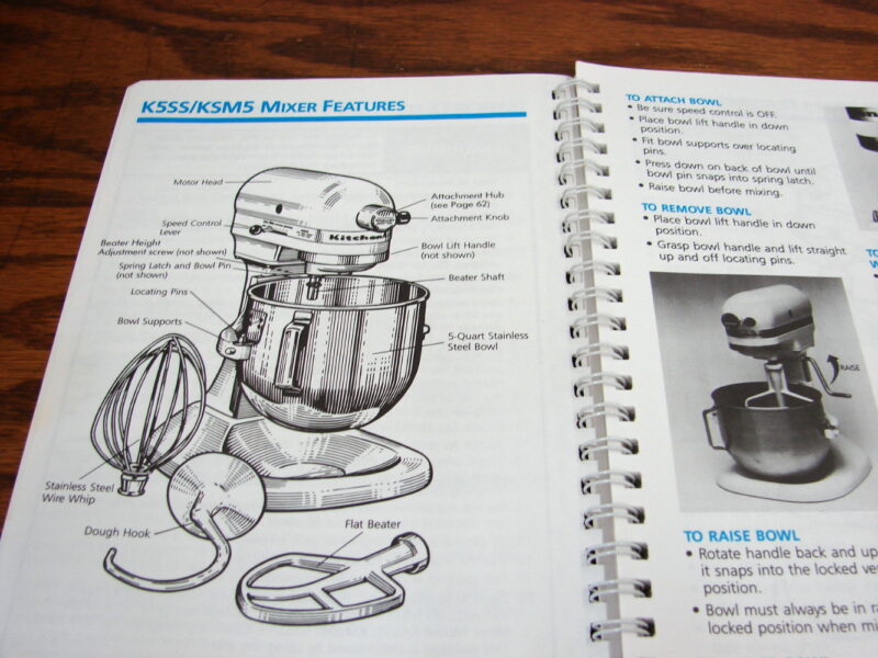 KitchenAid K5SS and KSM5 Instruction Mixer Attachments Manual, Moose-R-Us.Com Antiques Collectibles Log Cabin Decor