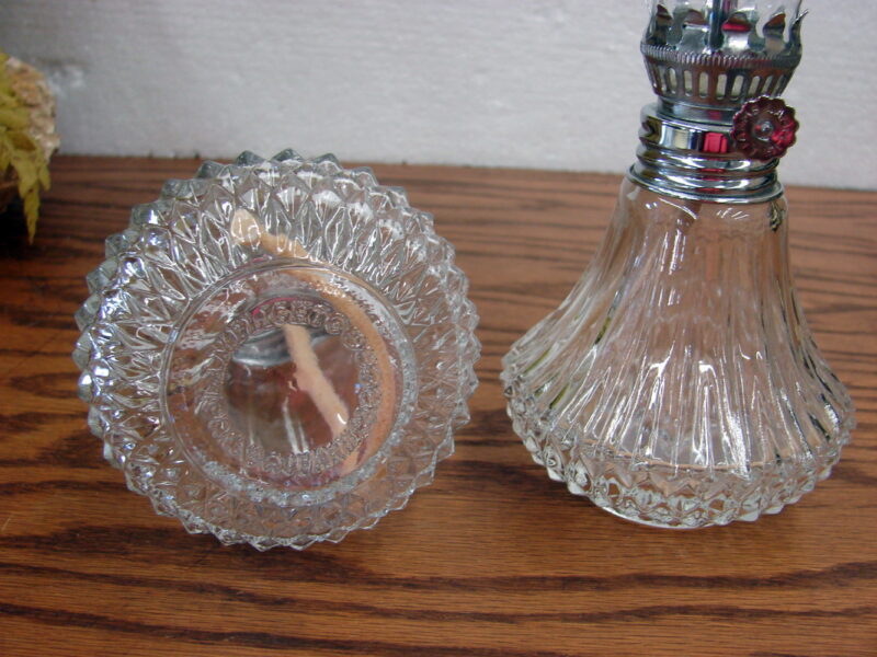 Vintage Pair of Lamplight Farms Petite Bordeaux 9&#8243; Oil Lamps Clear, Moose-R-Us.Com Antiques Collectibles Log Cabin Decor
