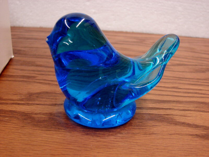 Cobalt Glass Bluebird of Happiness 1992 Leo Ward Signed Dated Original Box, Moose-R-Us.Com Antiques Collectibles Log Cabin Decor