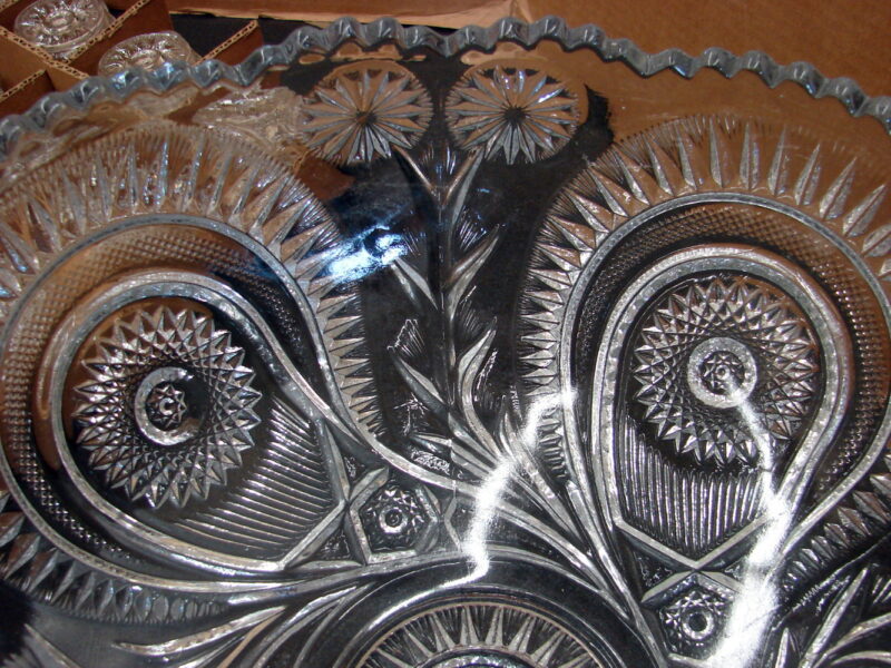 Antique Original Box 1920 LE Smith Slewed Horseshoe Punch Bowl Cups 19 Pc Set, Moose-R-Us.Com Antiques Collectibles Log Cabin Decor