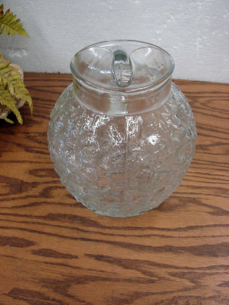 Vintage Anchor Hocking Lido Milano Glass Pitcher Clear Ice Lip, Moose-R-Us.Com Antiques Collectibles Log Cabin Decor