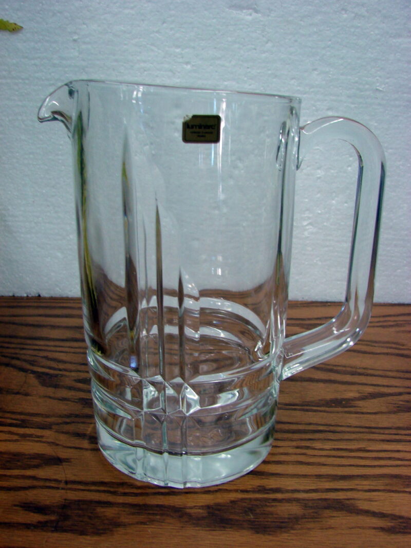 Vintage Brand New Art Deco Luminarc Verrerie D&#8217; Arques Crystal Pitcher France, Moose-R-Us.Com Log Cabin Decor