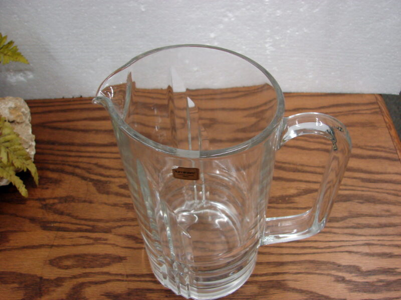 Vintage Brand New Art Deco Luminarc Verrerie D&#8217; Arques Crystal Pitcher France, Moose-R-Us.Com Log Cabin Decor