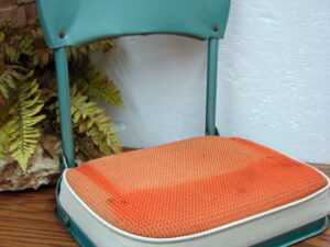 Vintage Old Boat Stadium Seat Cushion Back Rest Metal Collapsible