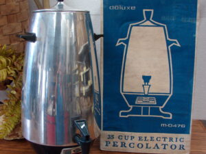 Vintage Empire 1 Cup Aluminum Electric Coffee Percolator 63-T, Moose-R-Us.Com Antiques Collectibles Log Cabin Decor