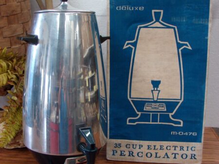 Vintage Mirro Matic Metallic Box 36 Cup Automatic Electric Coffee Percolator 0476 Rocket