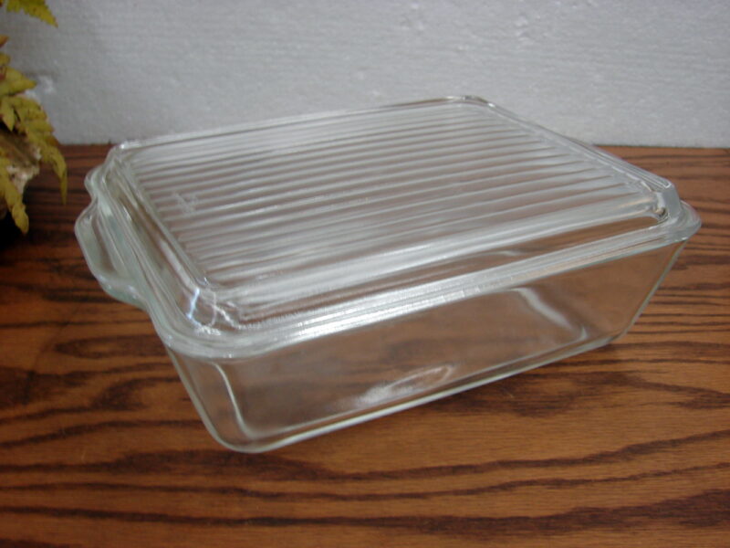Vintage PYREX Clear #503 Refrigerator Dish w/ Lid, Moose-R-Us.Com Antiques Collectibles Log Cabin Decor