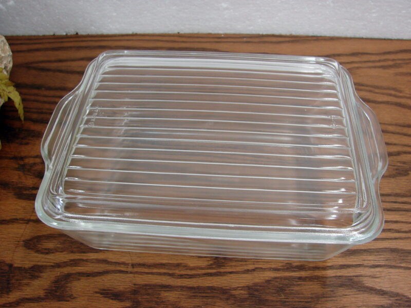 Vintage PYREX Clear #503 Refrigerator Dish w/ Lid, Moose-R-Us.Com Antiques Collectibles Log Cabin Decor