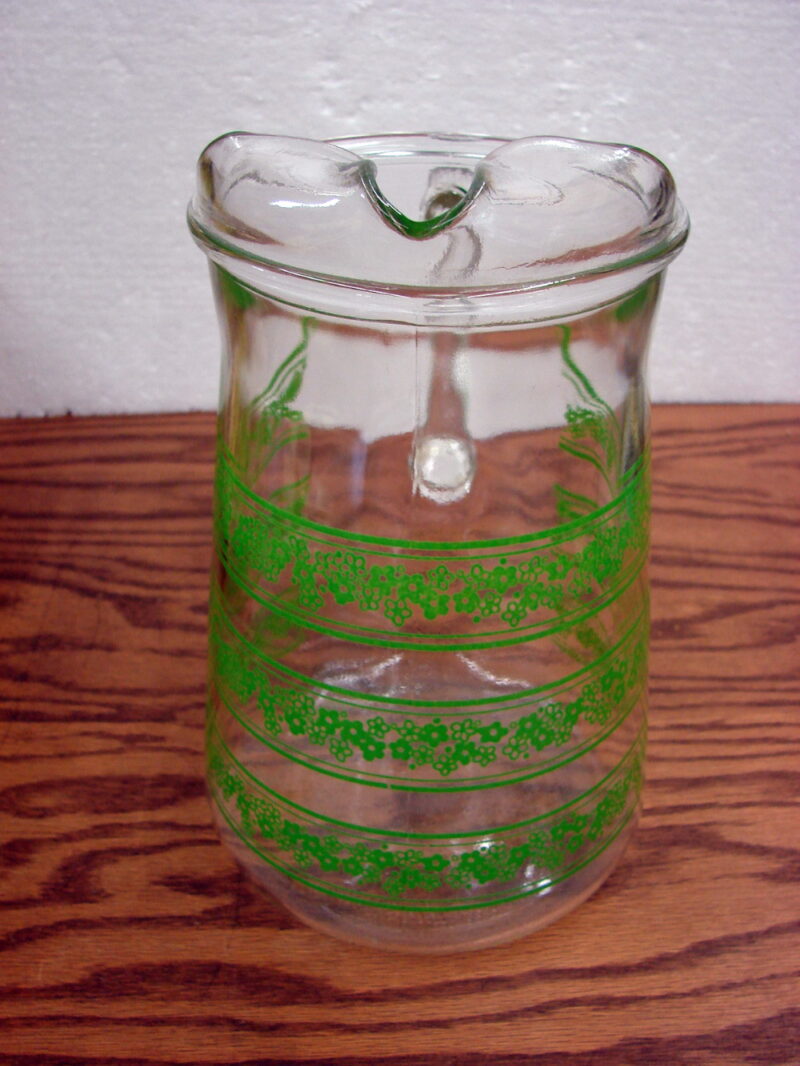 Vintage Libbey Glass Spring Blossom Crazy Daisy Serving Pitcher w/ Ice Lip, Moose-R-Us.Com Antiques Collectibles Log Cabin Decor
