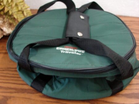Rival Crock Pot Traveler Insulated Carrier Zip Up Bag Handles Round Green