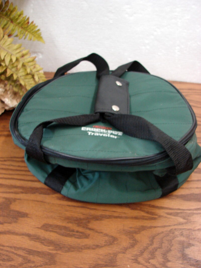 Rival Crock Pot Traveler Insulated Carrier Zip Up Bag Handles Round Green, Moose-R-Us.Com Antiques Collectibles Log Cabin Decor