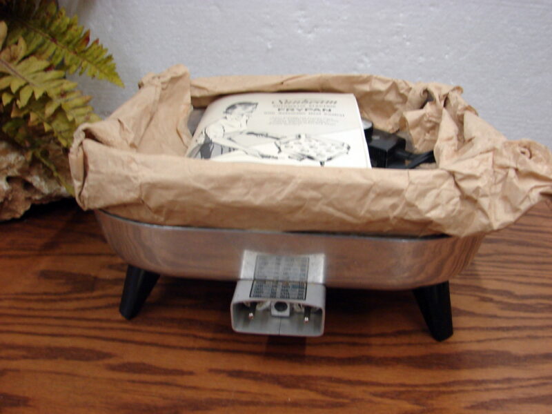 Brand New Vintage Chrome Electric Sunbeam Frying Pan 61B w/ Manual, Moose-R-Us.Com Log Cabin Decor