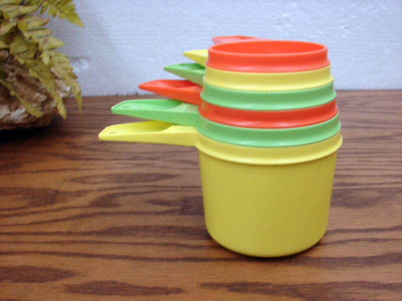 Set 6 Stacking Vintage Tupperware Harvest Measuring Cups 1970&#8217;s, Moose-R-Us.Com Log Cabin Decor